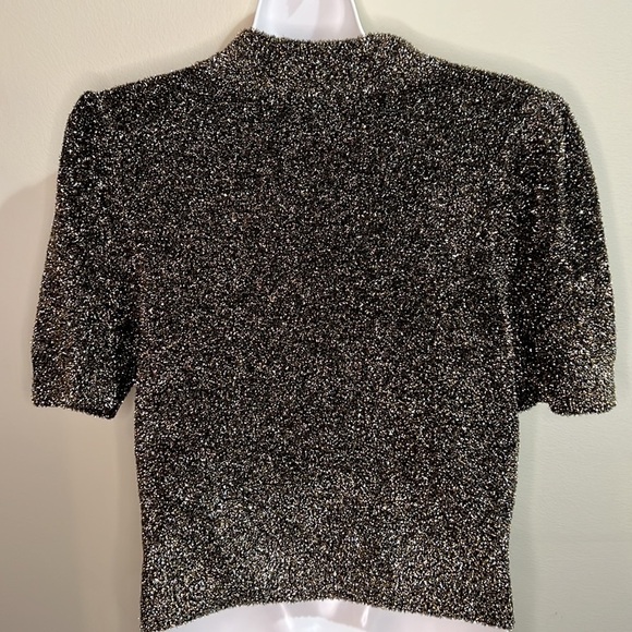 Kate Spade textured Metallic holiday top size Large - Picture 5 of 7